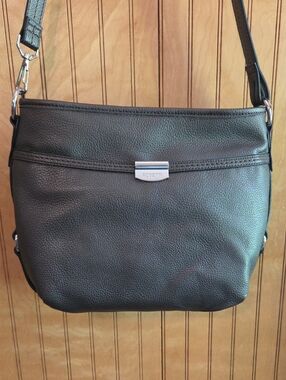 Rosetti Black Pebbled Leather Shoulder Crossbody